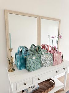 Cotton Quilted Tote <b>Bag</b>, <b>Boho</b> Floral Hand Block Printed Shopping <b>Bags</b>, Beach <b>Bag</b>, Travel and Shoulder Tote <b>Bags</b>, Women Gifts - Product Image 1