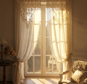 Custom Wholesale Embroidery Modern Flower Pattern Blackout High Shading Linen <b>Curtain</b> Ribbon Full Sizes for Door <b>Window</b> Home - Product Image 3