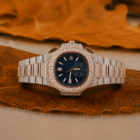 Reloj de Lujo Moderno para Hombre, Estilo Hip Hop, con Incrustaciones de Moissanita, Aleación de Cuarzo, Precio de Mayoreo, Envío Gratis