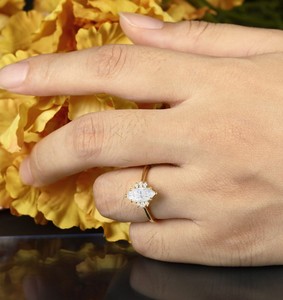 Marquise Cut Moissanite 925 Sterling <b>Silver</b> Engagement Wedding Promise <b>Ring</b> Elegant <b>Solitaire</b> Dainty Minimalist Party - Product Image 3