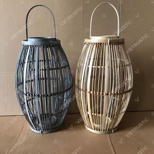 Linterna Interior Hecha a Mano Vietrustic, Linterna de Bambú y Ratán, Linternas Colgantes Trenzadas - Product Image 6