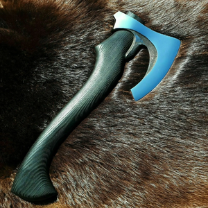 Hache de survie artisanale LEGACY BLADES en acier industriel à haute teneur en carbone, manche en bois, outil de découpe personnalisé pour l'extérieur - Product Image 1