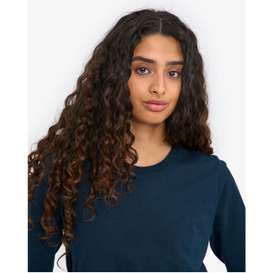 Women's Cotton Soft <b>T</b>-<b>Shirt</b> <b>Long</b> <b>Sleeve</b> Crew Round Neck Stretch Plain <b>Navy</b> Blue <b>Long</b> <b>Sleeve</b> Crewneck <b>T</b> <b>Shirt</b> - Product Image 4