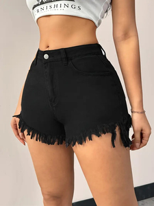 Shorts de Mezclilla de Alta Calidad para Mujer, Shorts de Cintura Alta a la Moda para Damas, Estilo Urbano de Verano, Shorts de Mezclilla Personalizados - Product Image 3