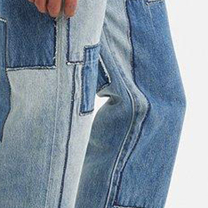 Wholesale Price Washed Denim Pant New Arrival Street-Wear Style Printed Logo Classic High Rise Skinny Patchwork <b>Jeans</b> for <b>Man</b> - Product Image 5