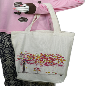 Sac fourre-tout en toile 100 % coton, écologique, avec logo personnalisé imprimé, grand format, design élégant, réutilisable, pour les voyages et le shopping, avec fonction lavable - Product Image 6