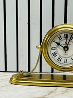 OLD WORLD TREASURE HANDICRAFTS Horloge de bureau nautique moderne en aluminium, faite à la main, portable, chiffres romains, horloge de table maritime