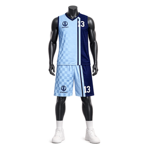 Ensemble Maillot et Short de Basketball Personnalisé Unisexe en Gros, Impression par Sublimation, Débardeur Sans Manches, Uniforme à Motif Damier Respirant - Product Image 4