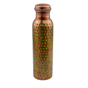 Botella de agua de cobre puro de estilo moderno con diseño martillado a mano, a prueba de fugas y recipiente de cobre para gimnasio, yoga y oficina. - Product Image 1