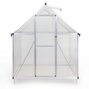 6x8 FT Polycarbonate Garden Greenhouse with Hinged Door Walk Outdoor <b>Vent</b> <b>Window</b> Rain Gutter & Heavy Duty Aluminum Ho - Product Image 3