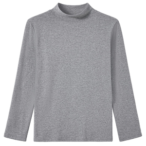 Camisetas unisex blancas de manga larga con cuello alto, de algodón tejido, para uniforme escolar, para niños y niñas de primaria. - Product Image 6