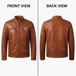 Blouson de moto en cuir PU premium noir personnalisé avec logo en relief, design à panneaux côtelés, style homme, tricoté et respirant - Product Image 5