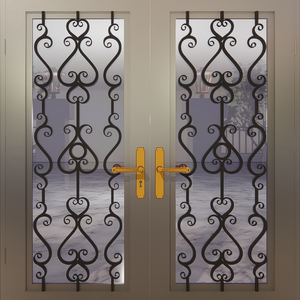 Portes en fer sur mesure et portes d'entrée principales pour maisons, photos de designs de portes principales avec portes métalliques durables et portes et fenêtres modernes. - Product Image 6