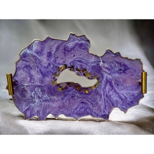 Bandeja de Servir de Resina Epoxi Hecha a Mano de Lujo, Bandeja Decorativa de Resina para el Hogar, Cocina, Mesa de Centro, Organizador al Mejor Precio - Product Image 3