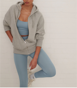 Sweat à capuche court zippé 100 % coton avec bordure personnalisée pour femme – Style décontracté le plus vendu – Sweat à capuche oversize 400 g/m² - Product Image 5