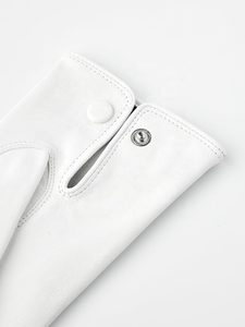 Gants en cuir blanc de qualité supérieure, finition lisse, gants de cérémonie pour hommes et femmes - Product Image 3