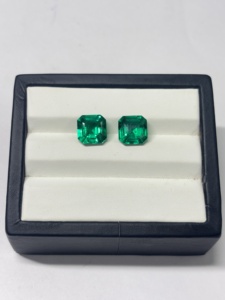 Esmeralda colombiana cultivada en laboratorio, forma octogonal, piedras preciosas sueltas al por mayor para la fabricación de joyas, aretes, collares, 10 mm - Product Image 3