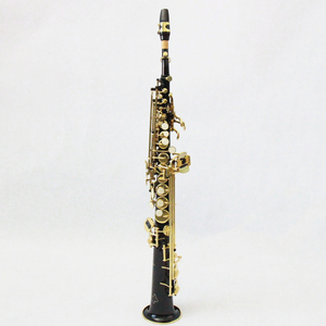 Sáo soprano thẳng Bb, thân đen, khóa vàng, chuông đồng Trung Quốc, sản xuất tại nhà máy OEM. - Product Image 1