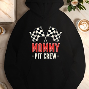 Sudaderas Casuales Estampadas de Punto para Mujer MOMMY PIT CREW, 100% Poliéster - Product Image 1