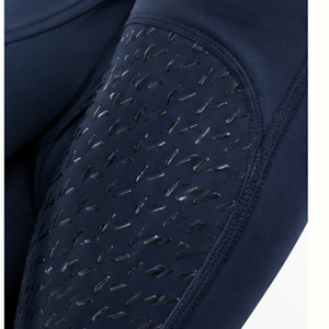 Leggings d'équitation pour femmes SI, taille haute, coupe ajustée, avec poches, pantalon d'équitation moderne, bleu marine avec accents blancs - Product Image 6