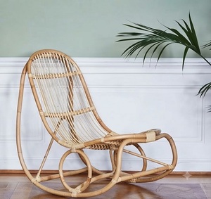 Modern Design Rocking Bamboo <b>Chair</b> for <b>Elderly</b> Adults-Comfortable <b>Recliner</b> Rocking Lounger with Massage Park & Bedroom Use - Product Image 1