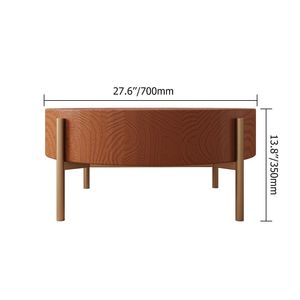 Tavolino rotondo rustico con piano in legno massello e gambe in metallo - Product Image 6
