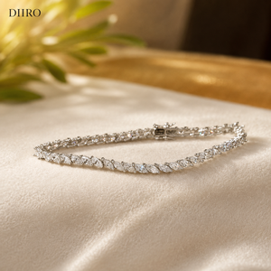Classic Marquise Cut Diamond 14K Plated White <b>Gold</b> Tennis Bracelets Vintage Moissanite Women's Birthday Gift Jewelry - Product Image 2
