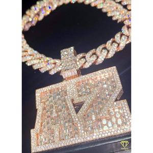 Custom Nameplate Pendant Moissanite Diamond Hip Hop Necklace <b>Iced</b> <b>Out</b> Bling <b>Chain</b> Luxury Rapper Jewelry - Product Image 6