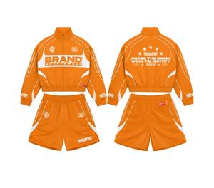 Survêtement homme TAHAD 2026 personnalisé, coupe-vent patchwork color block en polyester et nylon, veste zippée et short - Product Image 2