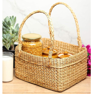 Nouvelle Arrivée Collection Vintage Panier Suspendu Carré en Rotin Tressé pour Fruits, Panier de Rangement Fait Main pour la Maison et la Cuisine - Product Image 2