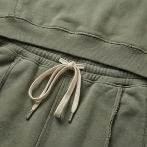 Conjunto Deportivo para Hombre, Color Verde Oliva, Sudadera con Capucha y Cierre Completo, Pantalones con Cordón, Estilo Casual, Color Sólido, Algodón, para Otoño - Product Image 5