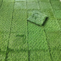 Dalles de terrasse en gazon écologiques modernes 300x300mm antidérapantes carrées en HDPE pour jardin extérieur, terrasse, décoration, emboîtables
