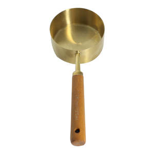 Measuring Cup <b>Copper</b> 125 ml With Wooden <b>Handle</b> Kitchen Measuring Cup Liquid Measuring Tool Durable Reusable - Product Image 2
