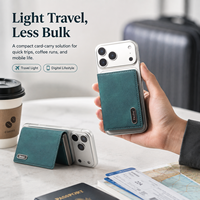 Porte-cartes magnétique à grande capacité avec blocage RFID, effet cuir PU, peut contenir 10 à 13 cartes, compatible avec les téléphones et les étuis magnétiques