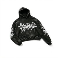 Sweat à capuche personnalisé léger en molleton 100 % coton, délavé à l'acide, imprimé par transfert thermique, fournisseur OEM, logo personnalisé, longueur genou