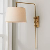 Applique Murale Intérieure Moderne et Durable en Fer Doré avec Abat-jour en Tissu, Luminaire Décoratif LED pour Chambre, Hôtel, Anniversaire, Pâques