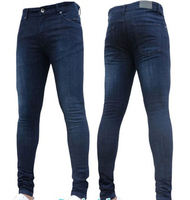 Celana Jeans Skinny Pria Model Push Up High Rise Bahan Denim Stretch Warna Biru Muda