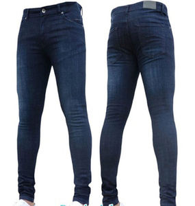 กางเกงยีนส์ทรงสกินนี่ผ้ายืดเอวสูงสีฟ้าอ่อนสำหรับผู้ชายแฟชั่น - Product Image 5