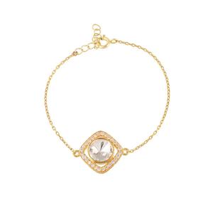 กำไลข้อมือโมอิสซาไนต์ทรงโพลกี้ เงินแท้ 925 ชุบทอง 14k ประดับเพชรแบบปาเว่ เครื่องประดับหรูหรา ของขวัญแต่งงานสำหรับผู้หญิง - Product Image 4