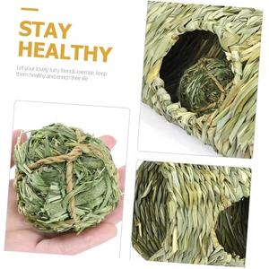 Ensemble de tunnels et nids naturels pour petits animaux, jouets à mâcher, cachettes pour hérissons et chinchillas, tubes de jeu en herbe, balles, accessoires pour cages d'animaux - Product Image 3