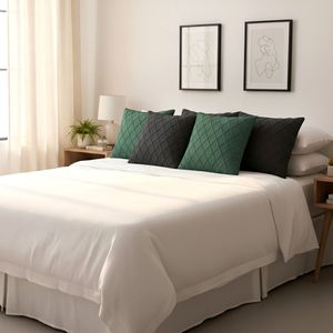 SOGA 6PC 45cm Forest Green Diamond and Charcoal Grey <b>Cable</b> <b>Knit</b> Decorative & <b>Throw</b> Pillow Covers Set - Product Image 5