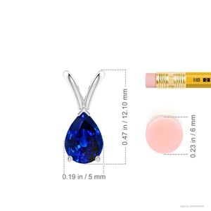 2.68G 14K <b>Gold</b> V-Bale Pear-Cut 0.6Ctw Blue Sapphire Solitaire <b>Pendant</b> Natural semi-Precious Gemstone <b>Pendant</b> Link Chain Necklace - Product Image 3