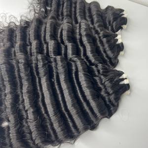 Deep Wave Tape-In/Extensiones de paquetes Proveedores de fábrica, cutícula virgen de onda profunda alineada completa 8-32 pulgadas 100% cabello humano - Product Image 3