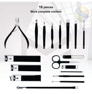 Kit de Manicura de Lujo de 18 Piezas con Logotipo Personalizado, Juego de Cuidado Personal de Acero Inoxidable Resistente, Cortaúñas Profesional de 18 Piezas - Product Image 3