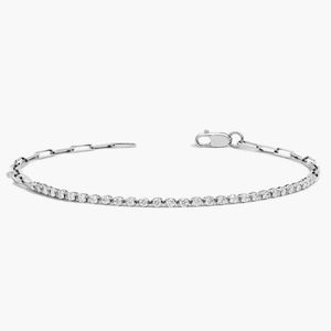 Bracelet chaîne en or jaune 14 carats avec diamant rond cultivé en laboratoire - Product Image 6