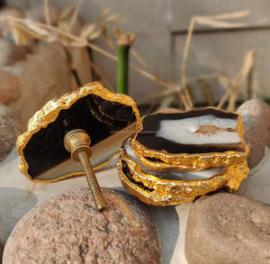 ลูกบิดหินอาเกตขัดเงาทำมือสุดหรู คุณภาพสูง หินอาเกตธรรมชาติ สำหรับมือจับตู้ ของตกแต่งสไตล์โบราณ - Product Image 6