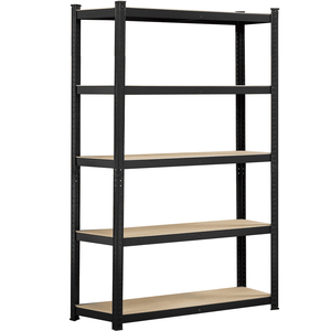 Scaffale di Stoccaggio in Acciaio a 5 Ripiani Regolabili, Design Moderno Nero per Cucina, Soggiorno, Ufficio, Camera da Letto, Bagno e Attrezzi - Product Image 1