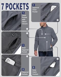 Chaqueta Softshell Impermeable para Hombre, Forro Polar Cálido, Cortavientos Ligero, para Viajes, Senderismo, Golf - Product Image 5