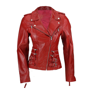 <b>Women</b> Genuine Leather Bomber <b>Jacket</b> Classic Biker Slim Fit <b>Zip</b>-<b>Up</b> Black Customized Logo Plain Dyed Silk Factory Price Wholesale - Product Image 1
