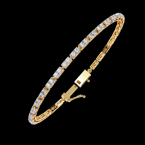 Exquisita Pulsera de Oro Amarillo con Diamantes Cultivados en Laboratorio, Diseño Tradicional de Eslabones, Regalo de Lujo - Product Image 1